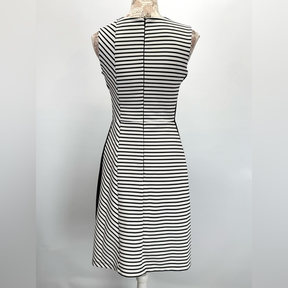 HALOGEN Black and white stripe sleeveless V neck midi dress size S. - Picture 7 of 13